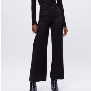 Zara Marine Straight High Rise Jeans in Black